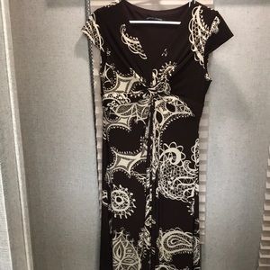 Jones Wear Dress, brown and cream, Size 10